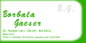 borbala gacser business card