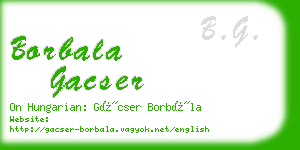 borbala gacser business card